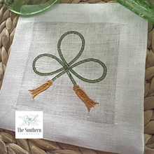 Load image into Gallery viewer, Set of 4 Embroidered Cocktail Napkins - Fancy Shamrock

