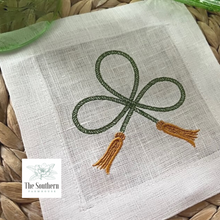 Load image into Gallery viewer, Set of 4 Embroidered Cocktail Napkins - Fancy Shamrock
