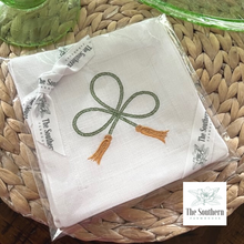 Load image into Gallery viewer, Set of 4 Embroidered Cocktail Napkins - Fancy Shamrock
