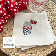 Load image into Gallery viewer, Set of 4 Embroidered Cocktail Napkins - Summer Snow Cone Celebration
