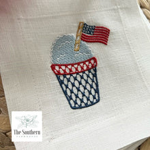 Load image into Gallery viewer, Set of 4 Embroidered Cocktail Napkins - Summer Snow Cone Celebration
