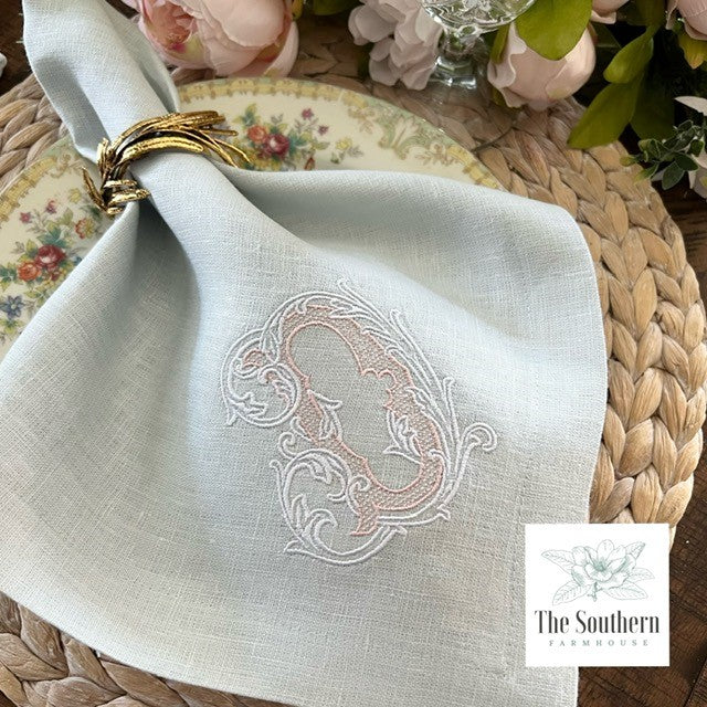 Vintage Vine Monogrammed Luncheon, Dinner & Cocktail Napkins