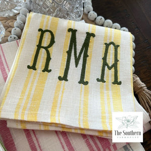 Tea Towels - Mongram Stripe Heavyweight Linen