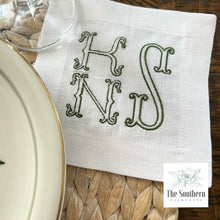 Load image into Gallery viewer, Sutton Vintage Three Letter Monogrammed Luncheon, Dinner &amp; Cocktail Napkins
