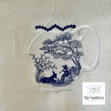 Load image into Gallery viewer, Tea/Guest Towel - Vintage Toile Teapot
