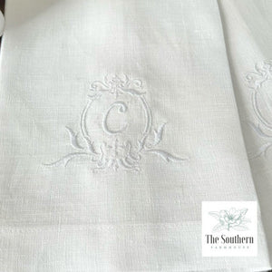 Tea/Guest Towel - Vintage Crest Monogram