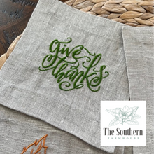 Load image into Gallery viewer, Set of 4 Embroidered Cocktail Napkins - Thanksgiving, Fall, Harvest
