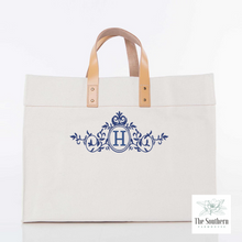 Load image into Gallery viewer, Canvas Tote - Filigree Framed Monogram
