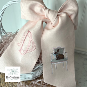 Linen Wreath/Basket Sash - Victorian Bunny