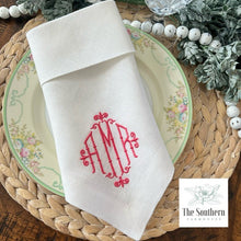 Load image into Gallery viewer, Vintage Bamboo Three Letter Monogrammed Luncheon, Dinner &amp; Cocktail Napkins

