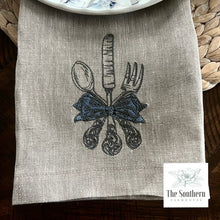 Load image into Gallery viewer, Vintage Flatware Embroidered Luncheon, Dinner &amp; Cocktail Napkins
