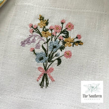 Load image into Gallery viewer, Set of 4 Embroidered Cocktail Napkins - Wildflower Bouquet
