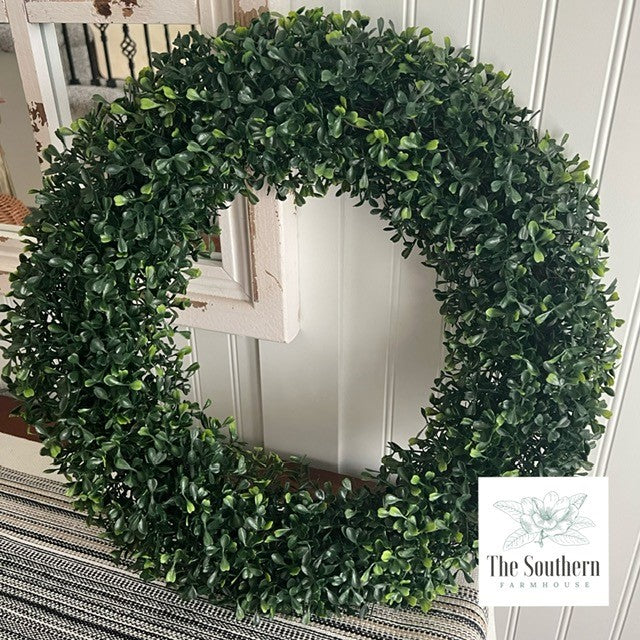 Faux Boxwood Wreath